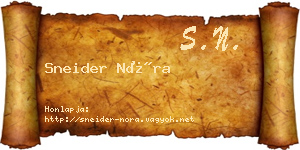 Sneider Nóra névjegykártya