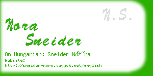 nora sneider business card